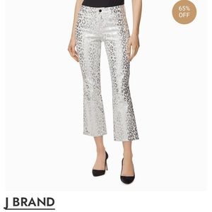 Intermix J y2k Brand Selena crop boot Jean in Snow leopard